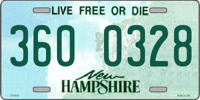 NH license plate 3600328