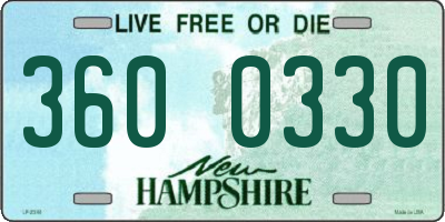 NH license plate 3600330