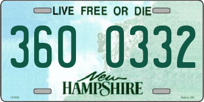 NH license plate 3600332