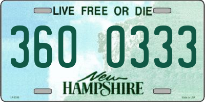 NH license plate 3600333