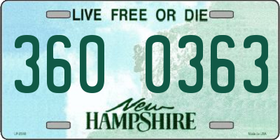 NH license plate 3600363