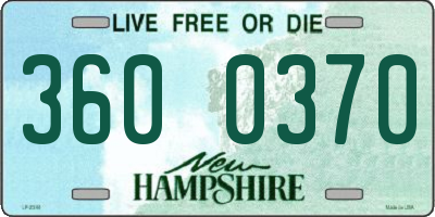 NH license plate 3600370