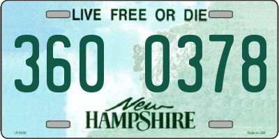 NH license plate 3600378
