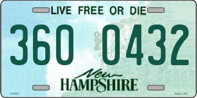 NH license plate 3600432