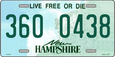 NH license plate 3600438