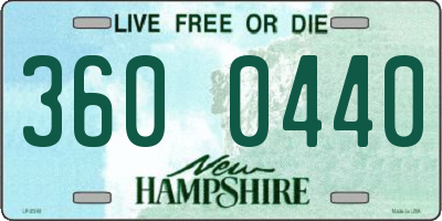 NH license plate 3600440