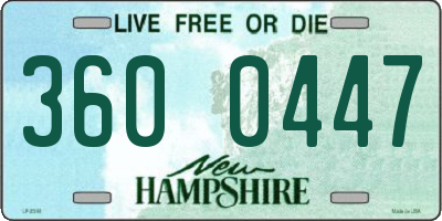 NH license plate 3600447