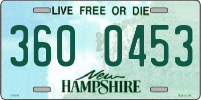 NH license plate 3600453