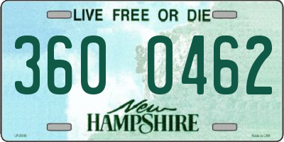 NH license plate 3600462