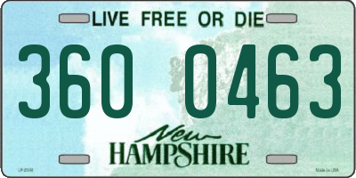 NH license plate 3600463