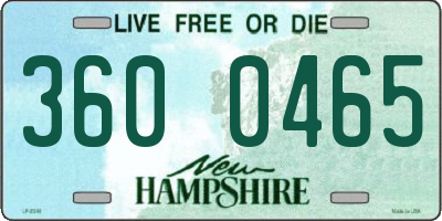 NH license plate 3600465