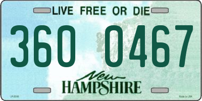 NH license plate 3600467