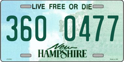 NH license plate 3600477