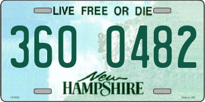 NH license plate 3600482