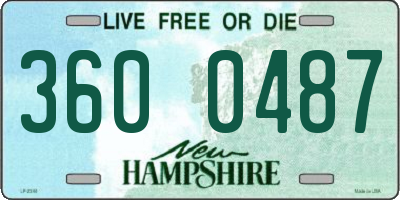 NH license plate 3600487