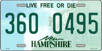 NH license plate 3600495