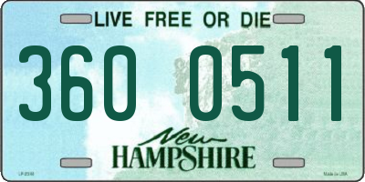 NH license plate 3600511