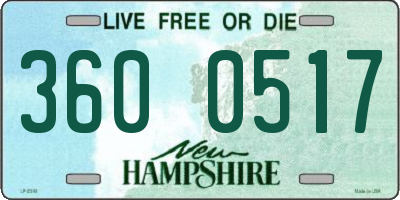 NH license plate 3600517