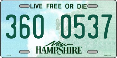 NH license plate 3600537