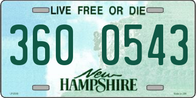 NH license plate 3600543