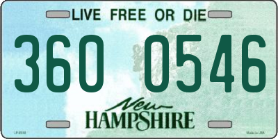 NH license plate 3600546