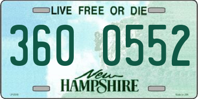 NH license plate 3600552