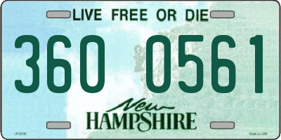 NH license plate 3600561