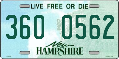 NH license plate 3600562