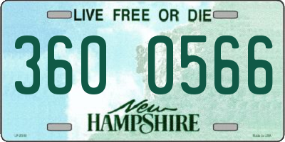 NH license plate 3600566