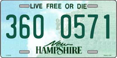 NH license plate 3600571