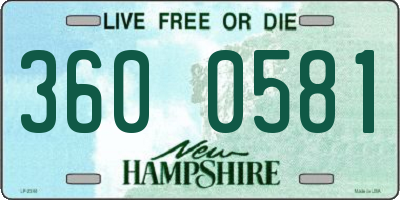 NH license plate 3600581