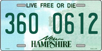 NH license plate 3600612