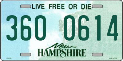 NH license plate 3600614
