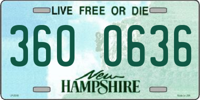 NH license plate 3600636