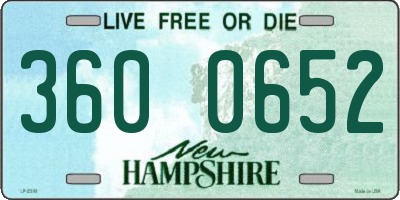 NH license plate 3600652
