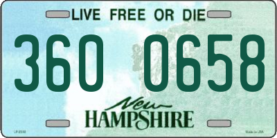 NH license plate 3600658