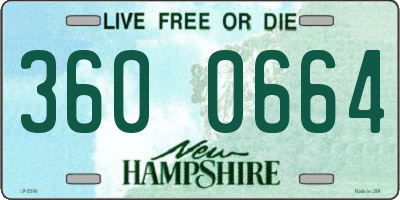 NH license plate 3600664