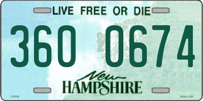 NH license plate 3600674