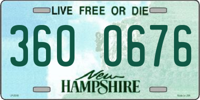 NH license plate 3600676