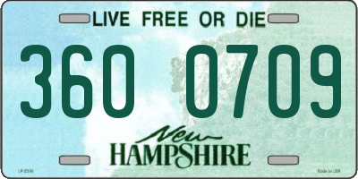 NH license plate 3600709