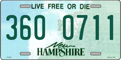 NH license plate 3600711