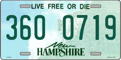 NH license plate 3600719