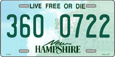 NH license plate 3600722