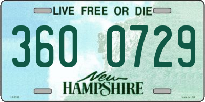 NH license plate 3600729