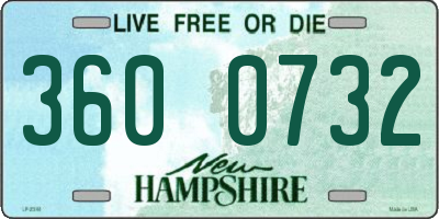 NH license plate 3600732