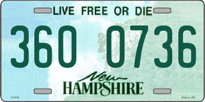 NH license plate 3600736