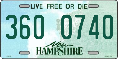 NH license plate 3600740