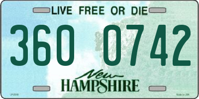 NH license plate 3600742