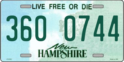 NH license plate 3600744