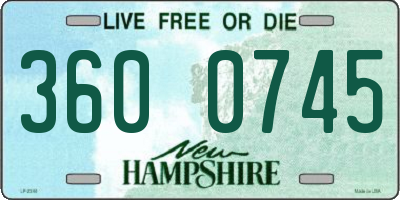 NH license plate 3600745
